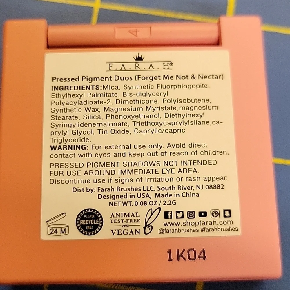 Farah Pressed Pigment Duos (Forget Me Not & Nectar) Eyeshadow